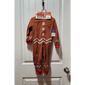 PJ's & Presents Christmas Gingerbread One-Piece Pajamas Holiday Girls 2T New!